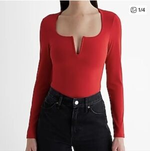 Express Red Long Sleeve Women's Top